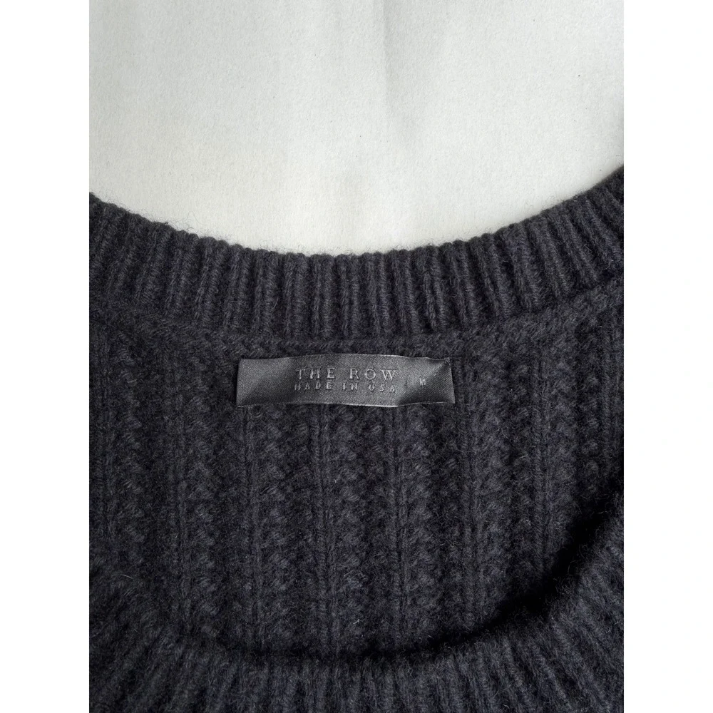 The Row Cashmere Merino Ribbed Side Zip Sweater Vest Black Made in USA M